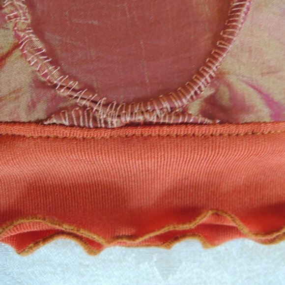 Melanie Grace Designs Gold Orange Shimmery Textured Party Skirt M - Picture 6 of 7